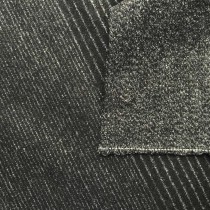 Clearance Melton Wool Mix Grey and Black Stripe 3