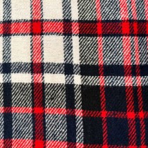 Clearance Melton Wool Mix Navy and Red Check 1