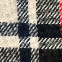 Clearance Melton Wool Mix Navy and Red Check 2