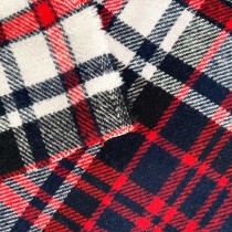 Clearance Melton Wool Mix Navy and Red Check 4