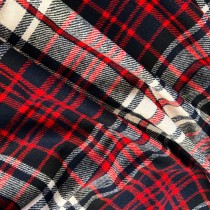 Clearance Melton Wool Mix Navy and Red Check 6