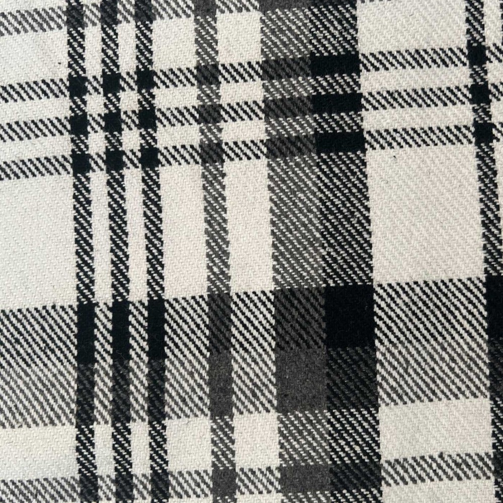 Clearance Melton Wool Mix Black and White Check Large 1
