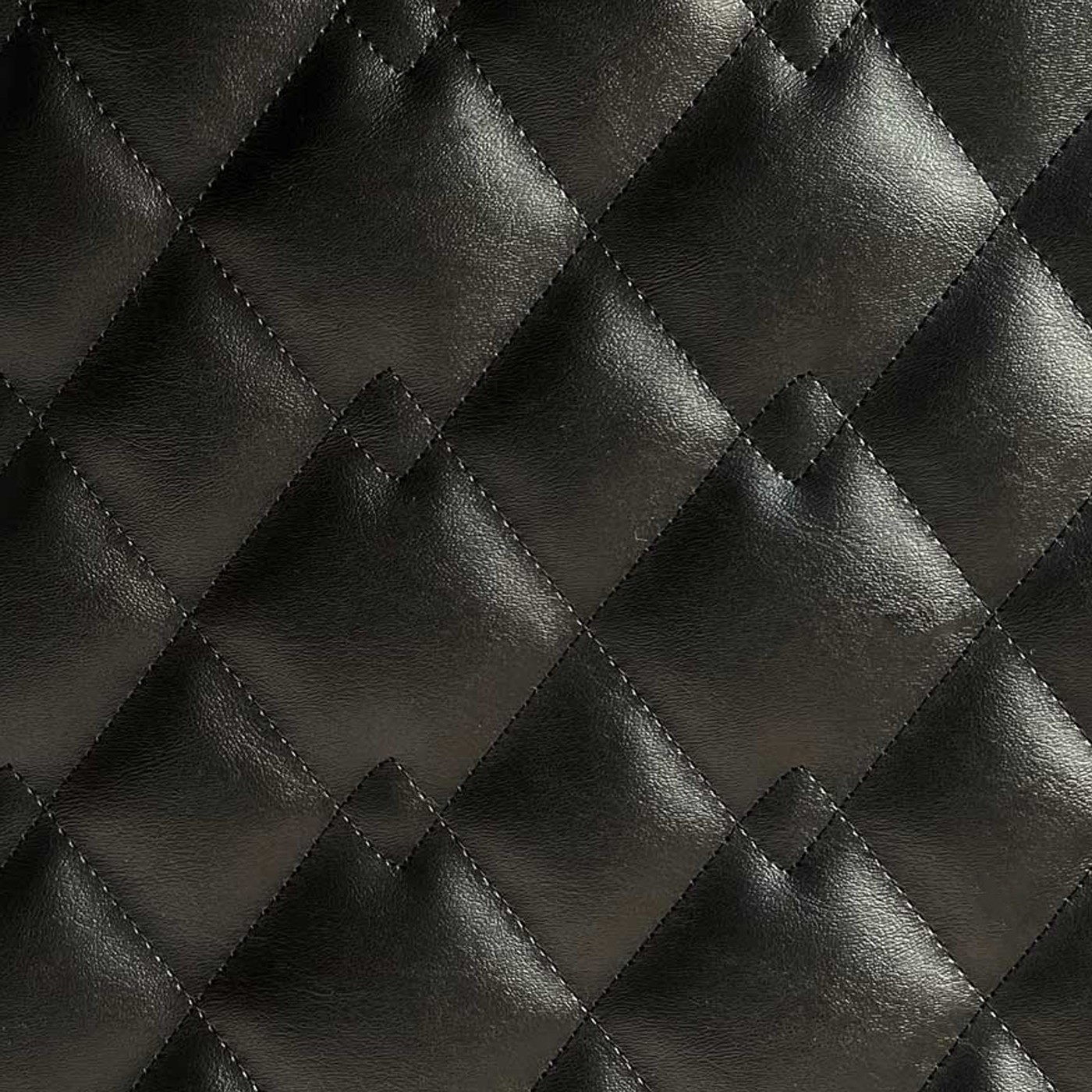 Black Quilted Faux Leather Fabric