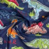 Fun Printed Cotton Fire Retardant Blue Dinosaur3