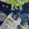 Fun Printed Cotton Fire Retardant Blue Dinosaur4