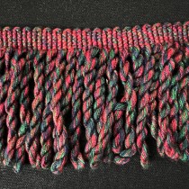Bullion Curtain Fringe 9cm (3.5") Red/Green