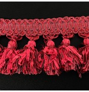 Tasseled Curtain Fringe 9cm (3.5") Red