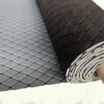 Quilted Leatherette  Brown with Brown Stitching1