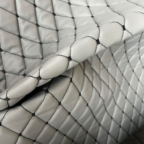 Quilted Leatherette  Brown with Brown Stitching1