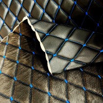 Quilted Leatherette  Brown with Brown Stitching1