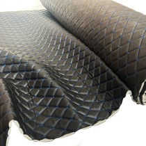 Quilted Leatherette  Brown with Brown Stitching1
