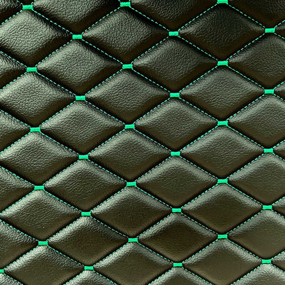 Quilted Leatherette  Brown with Brown Stitching1