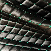Quilted Leatherette  Brown with Brown Stitching1