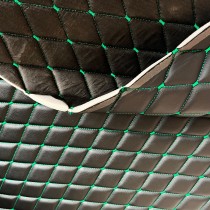 Quilted Leatherette  Brown with Brown Stitching1
