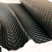 Quilted Leatherette  Brown with Brown Stitching1