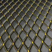 Quilted Leatherette  Brown with Brown Stitching1