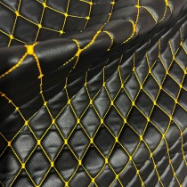 Quilted Leatherette  Brown with Brown Stitching1