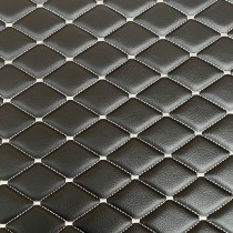 Quilted Leatherette  Brown with Brown Stitching1