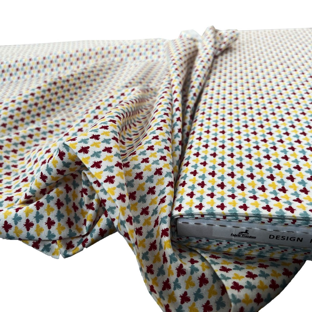 100% Cotton Small Bees 1