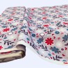 100% Cotton Red and  Blue Flower 1