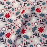 100% Cotton Red and  Blue Flower q