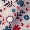 100% Cotton Red and  Blue Flower 3