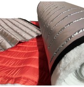 Quilted Reflective Fabric 4 inch straight Lines Waterproof Camper Cover