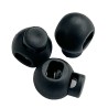 Black Plastic Cordlock Cord Ends Golfball Type