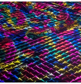 Rainbow Fishscale Foil Fabric
