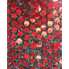 6mm Round Sequins Black Ground Red Black