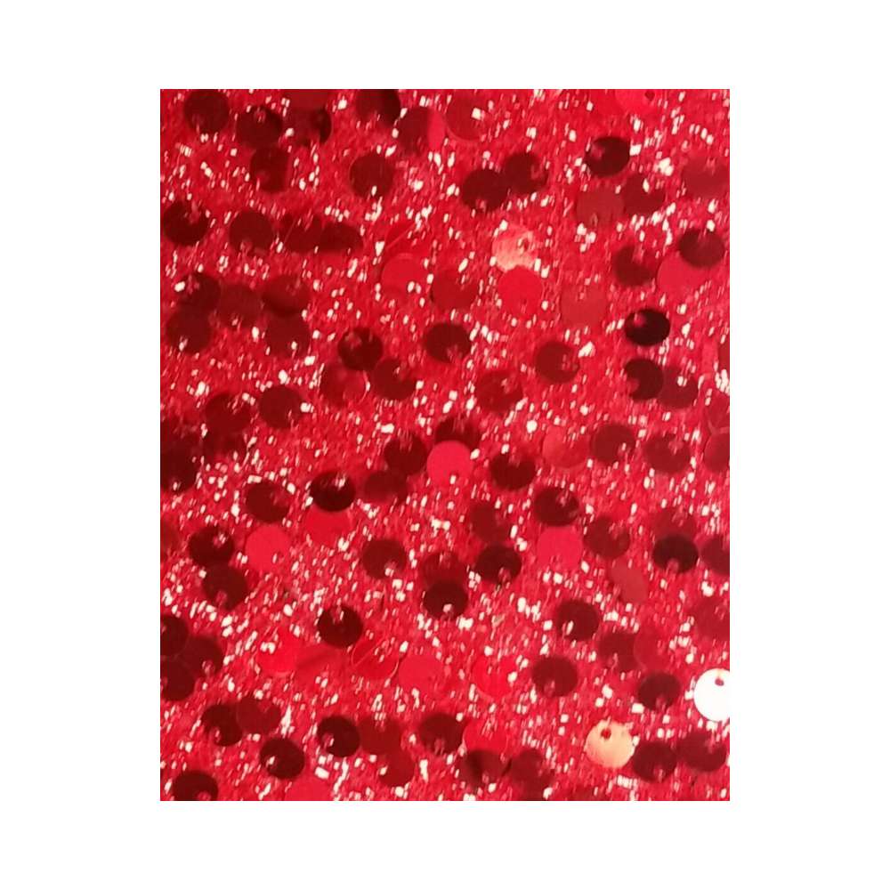 6mm Round Sequins Black Ground Red 