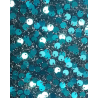 6mm Round Sequins Black Ground Turq