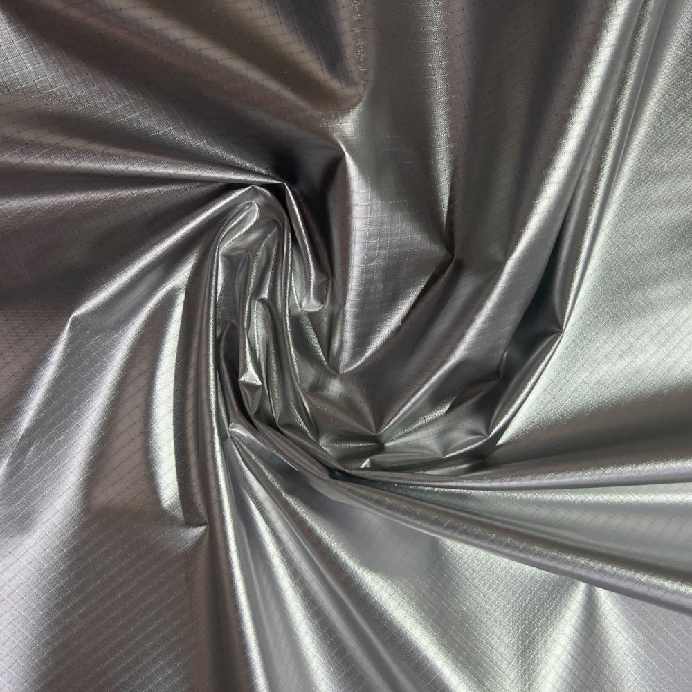 Reflective Fabric Ripstop Black & Silver - EU Fabrics