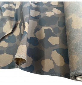 Camouflage Waxed Cotton Fabric Tobacco