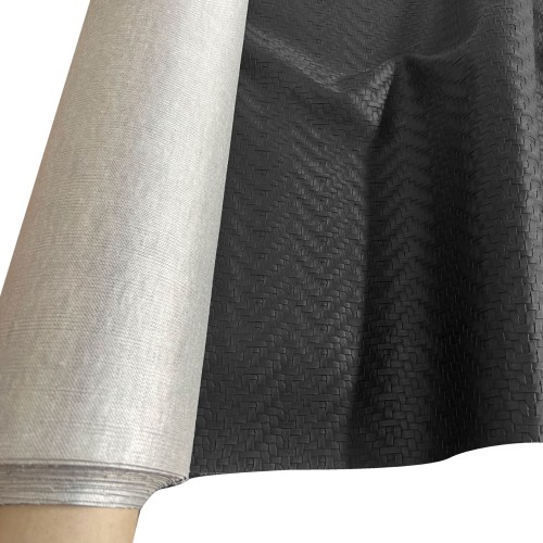 Clearance Black Woven Leatherette Fabric