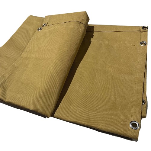 140z Waterproof 100% Cotton Canvas Tarpaulin Covers Waxed Tan