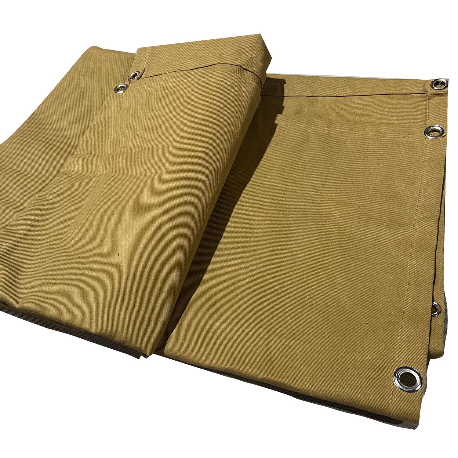 140z Waterproof 100 Cotton Canvas Tarpaulin Covers Waxed Tan EU Fabrics