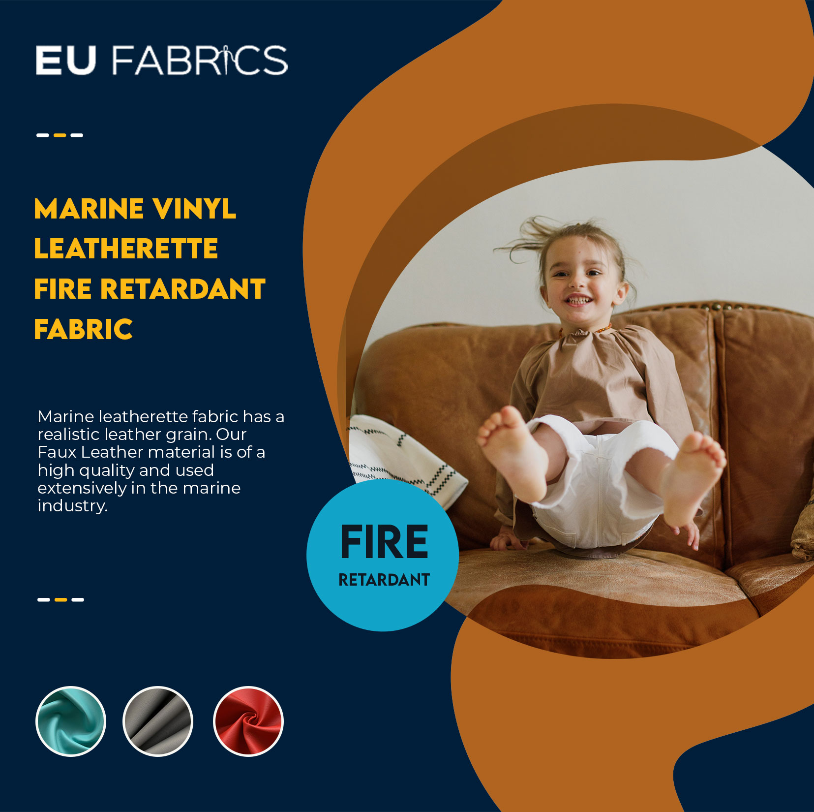 Marine Vinyl Leatherette Fire Retardant Fabric