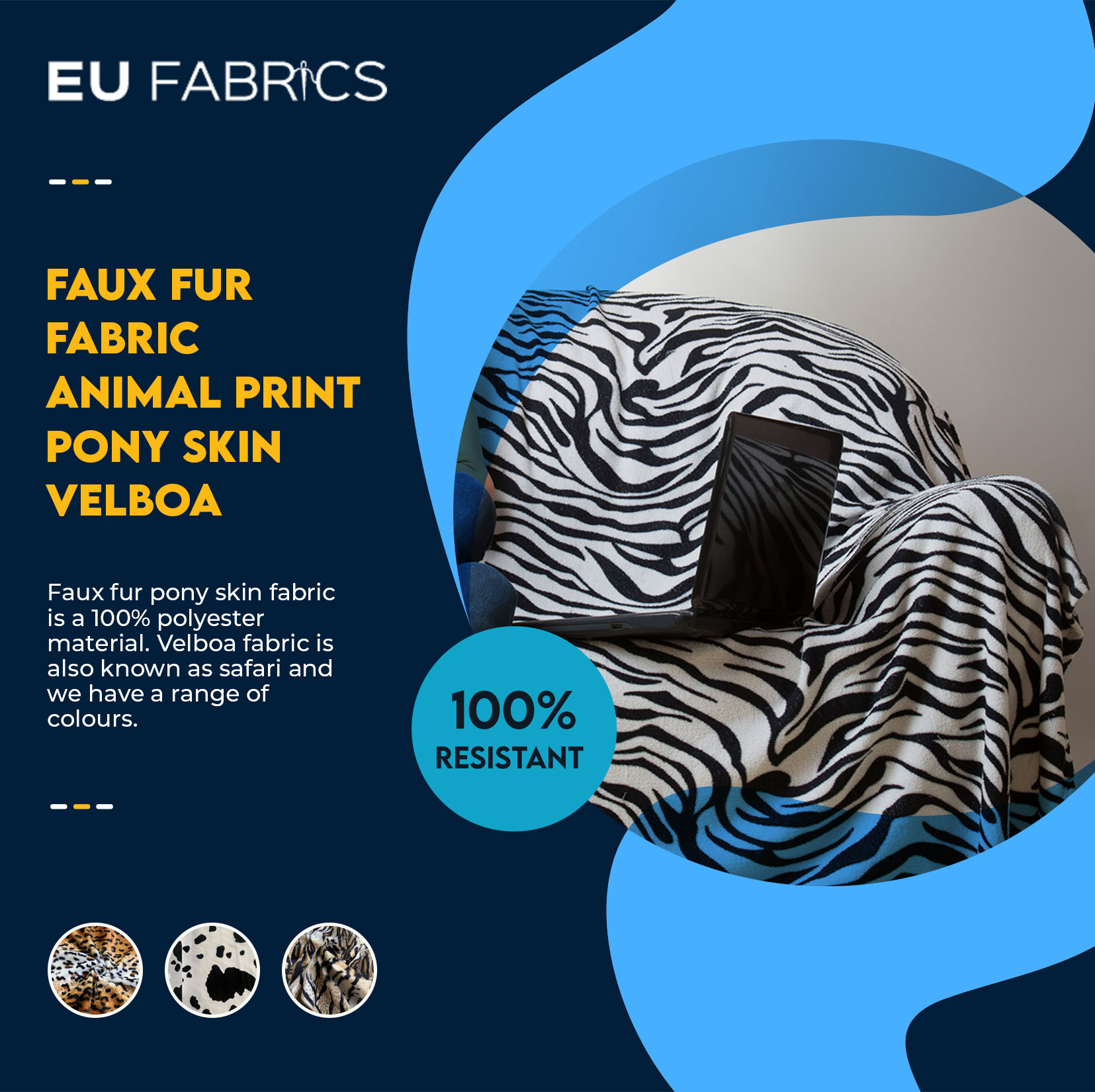 Faux Fur Fabric Animal Print Pony Skin Velboa