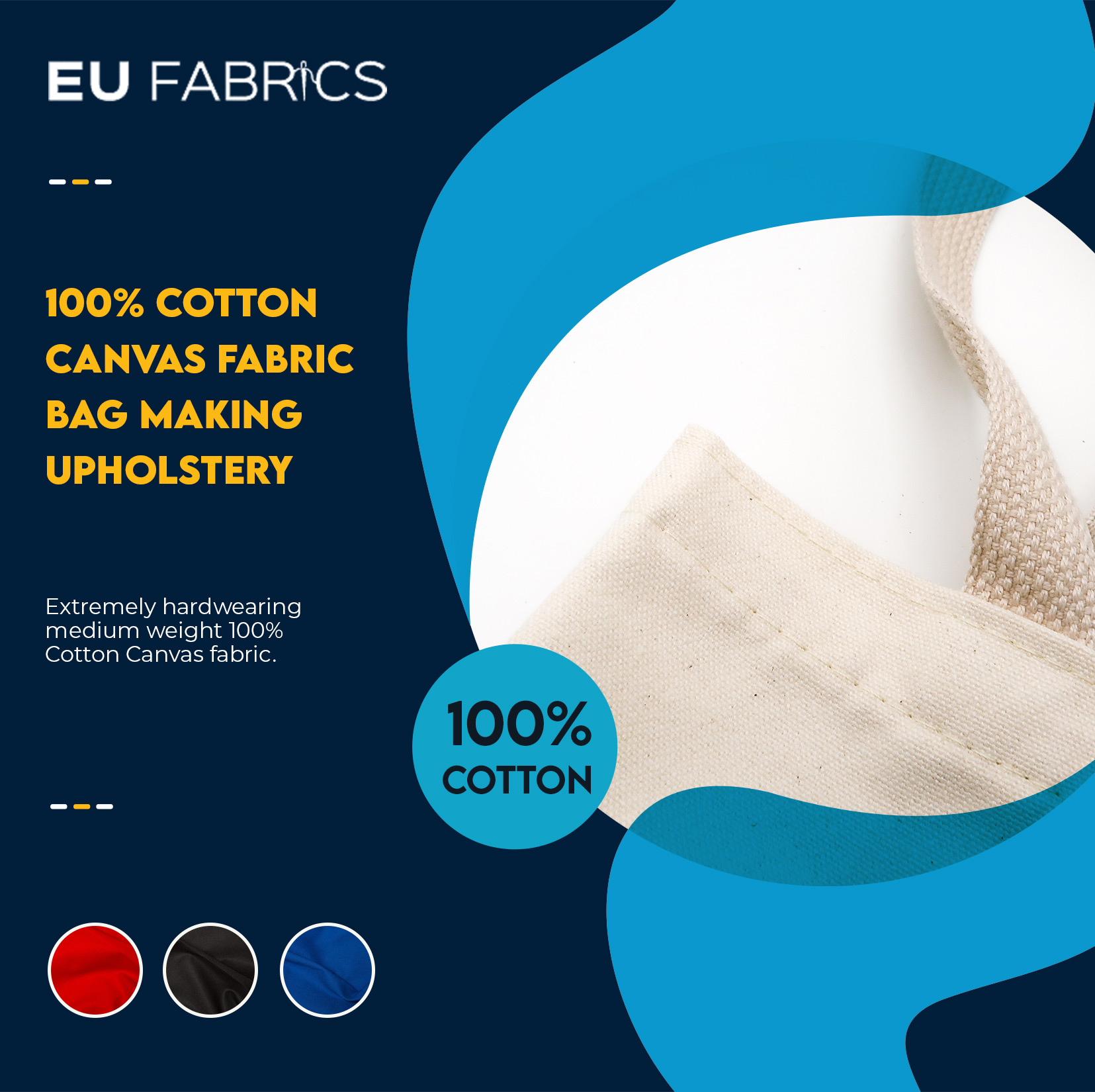 100% Cotton Canvas Fabric Bag Making Upholstery