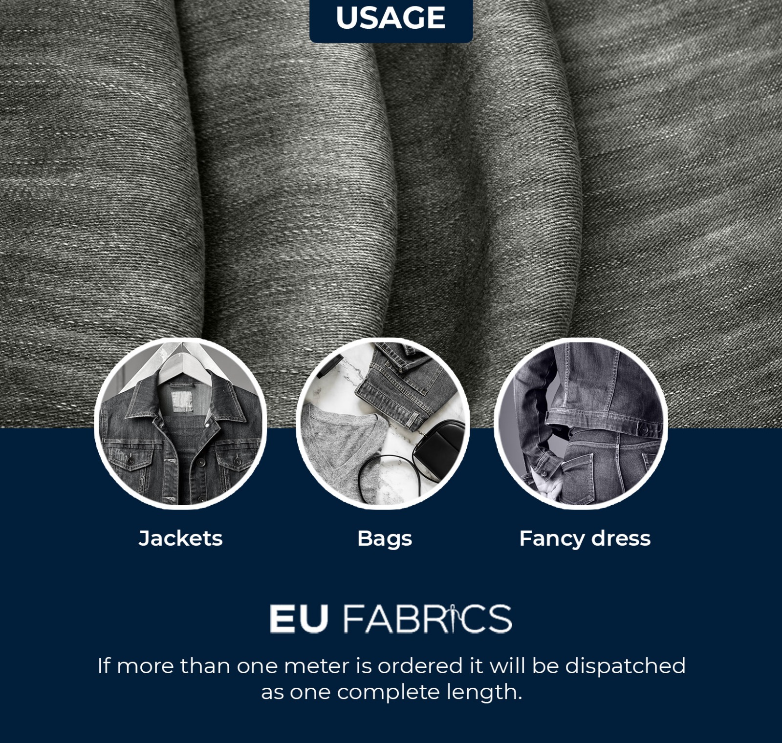 Stretch Denim Fabric 10.5 oz for Jeans Clothing Usage
