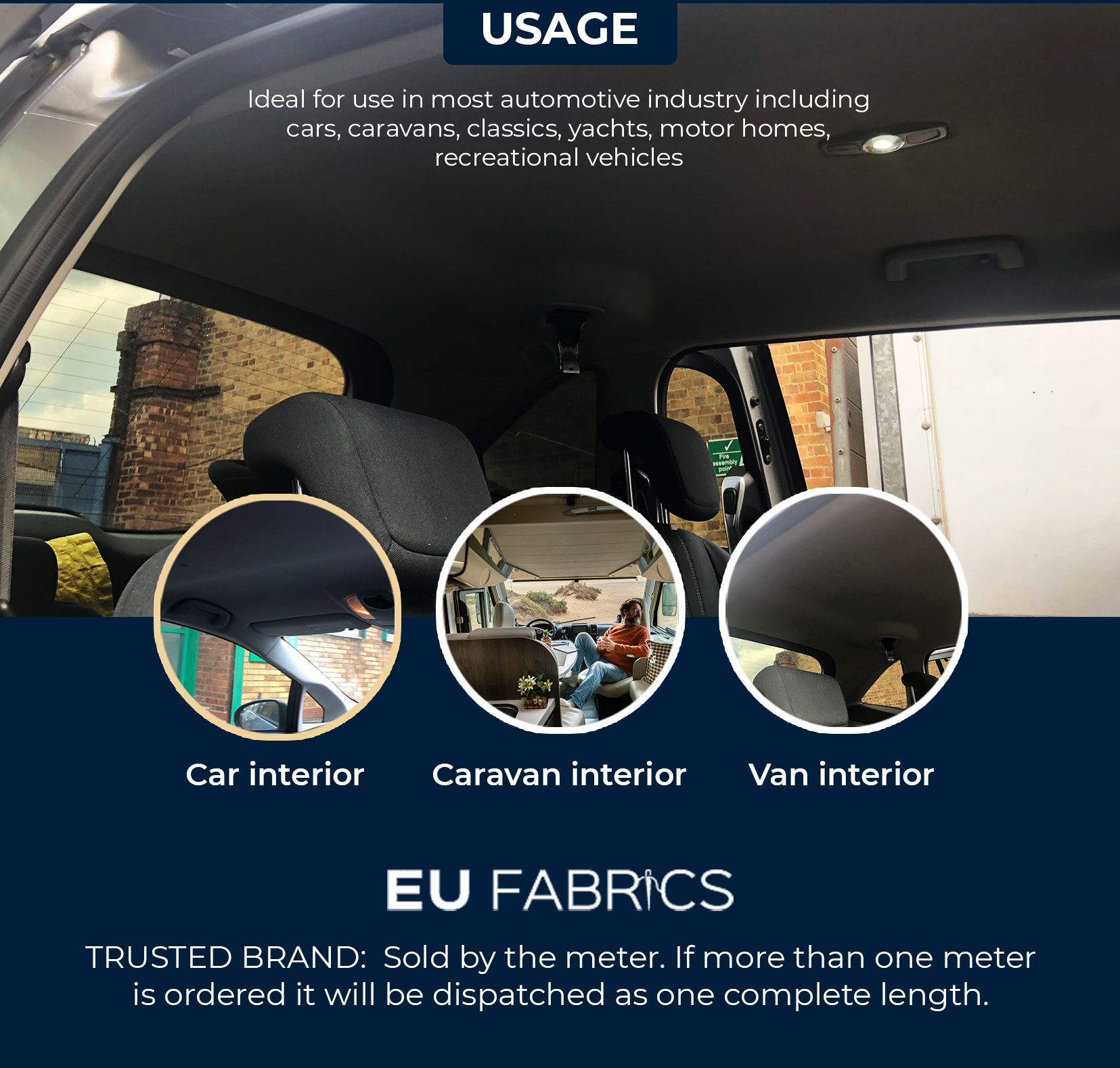 Car Headliner Fabric 2MM Foam Backed Usage